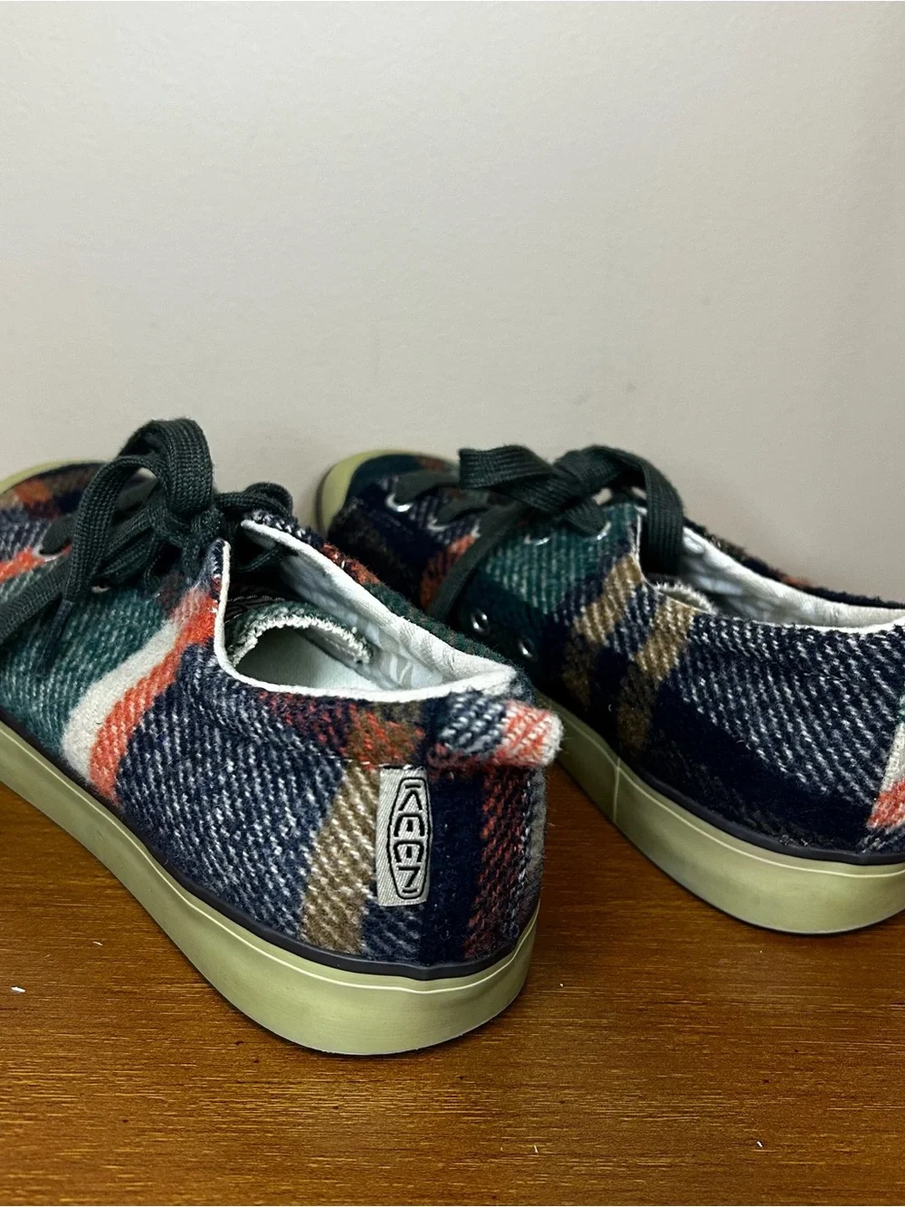 Keen Women's Plaid Sneakers in Green, Navy & Orange